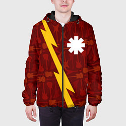 Куртка с капюшоном мужская Red Hot Chili Peppers гитары и молния, цвет: 3D-черный — фото 2
