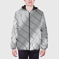 Куртка с капюшоном мужская Металлическое покрытие, цвет: 3D-черный — фото 2
