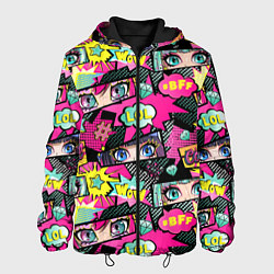 Куртка с капюшоном мужская Глаза аниме-девушки: cool pattern, цвет: 3D-черный