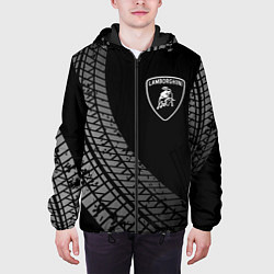 Куртка с капюшоном мужская Lamborghini tire tracks, цвет: 3D-черный — фото 2