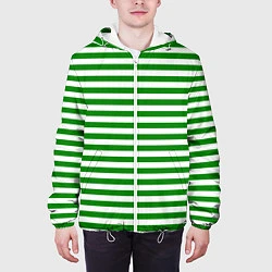 Куртка с капюшоном мужская Тельняшка зеленая Пограничных войск, цвет: 3D-белый — фото 2