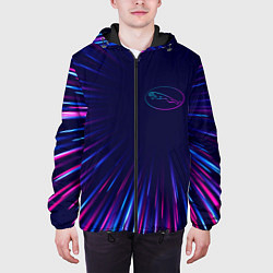 Куртка с капюшоном мужская Jaguar neon speed lines, цвет: 3D-черный — фото 2