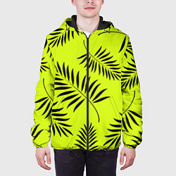 Куртка с капюшоном мужская Пальмовые ветви, цвет: 3D-черный — фото 2