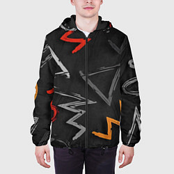 Куртка с капюшоном мужская Паттерн фигуры, цвет: 3D-черный — фото 2