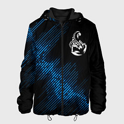 Куртка с капюшоном мужская Scorpions звуковая волна, цвет: 3D-черный