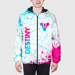 Куртка с капюшоном мужская Destiny neon gradient style: надпись, символ, цвет: 3D-черный — фото 2