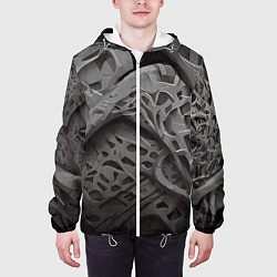 Куртка с капюшоном мужская Лунный пейзаж, цвет: 3D-белый — фото 2