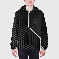 Куртка с капюшоном мужская Audi sign, цвет: 3D-черный — фото 2