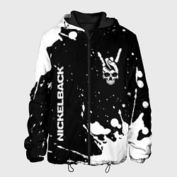 Куртка с капюшоном мужская Nickelback и рок символ на темном фоне, цвет: 3D-черный