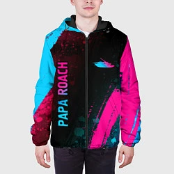 Куртка с капюшоном мужская Papa Roach - neon gradient: надпись, символ, цвет: 3D-черный — фото 2