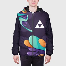 Куртка с капюшоном мужская Zelda graffity splash, цвет: 3D-черный — фото 2
