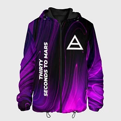 Куртка с капюшоном мужская Thirty Seconds to Mars violet plasma, цвет: 3D-черный