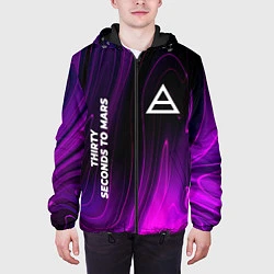 Куртка с капюшоном мужская Thirty Seconds to Mars violet plasma, цвет: 3D-черный — фото 2