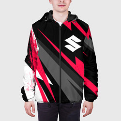 Куртка с капюшоном мужская Suzuki fast lines, цвет: 3D-черный — фото 2
