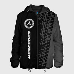 Куртка с капюшоном мужская Mercedes speed на темном фоне со следами шин: по-в, цвет: 3D-черный