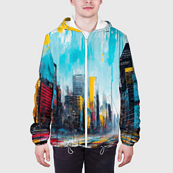 Куртка с капюшоном мужская Палитра города, цвет: 3D-белый — фото 2