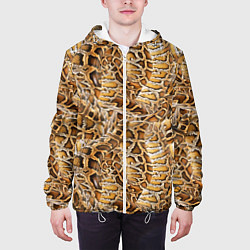 Куртка с капюшоном мужская Змеиный клубок, цвет: 3D-белый — фото 2