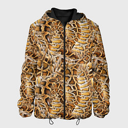 Куртка с капюшоном мужская Змеиный клубок, цвет: 3D-черный