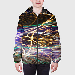 Куртка с капюшоном мужская Световые эффекты, цвет: 3D-черный — фото 2