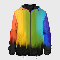 Куртка с капюшоном мужская Летняя радуга, цвет: 3D-черный