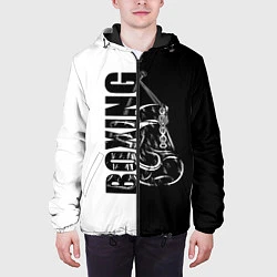 Куртка с капюшоном мужская Boxing чёрно-белое, цвет: 3D-черный — фото 2
