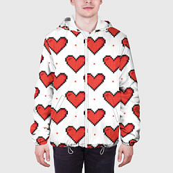 Куртка с капюшоном мужская Pixel heart, цвет: 3D-белый — фото 2