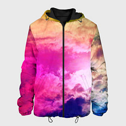 Куртка с капюшоном мужская Разноцветное небо, цвет: 3D-черный