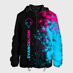 Куртка с капюшоном мужская Evangelion - neon gradient: по-вертикали, цвет: 3D-черный