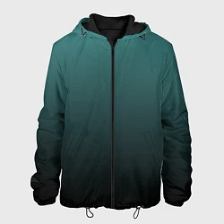 Куртка с капюшоном мужская Градиент зелено-черный, цвет: 3D-черный