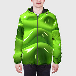 Куртка с капюшоном мужская Зеленая слизь, цвет: 3D-черный — фото 2