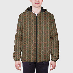 Куртка с капюшоном мужская Текстура шерстяной ткани, цвет: 3D-черный — фото 2