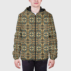 Куртка с капюшоном мужская Обтекаемый узор в стиле Артдеко, цвет: 3D-черный — фото 2