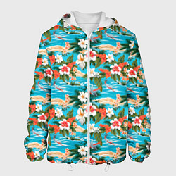 Мужская куртка Море цветы и птицы