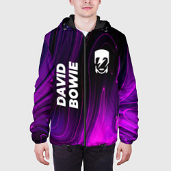 Куртка с капюшоном мужская David Bowie violet plasma, цвет: 3D-черный — фото 2