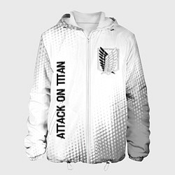 Куртка с капюшоном мужская Attack on Titan glitch на светлом фоне: надпись, с, цвет: 3D-белый