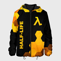 Куртка с капюшоном мужская Half-Life - gold gradient: надпись, символ, цвет: 3D-черный
