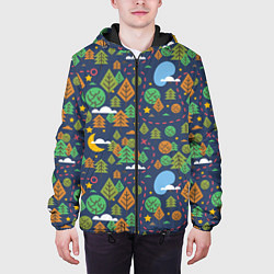Куртка с капюшоном мужская Ночной лес, цвет: 3D-черный — фото 2