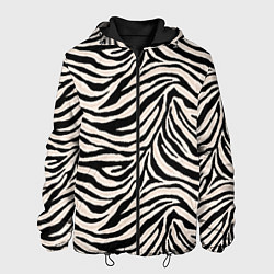 Куртка с капюшоном мужская Полосатая шкура зебры, белого тигра, цвет: 3D-черный