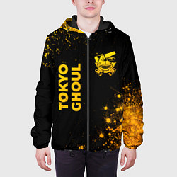 Куртка с капюшоном мужская Tokyo Ghoul - gold gradient: надпись, символ, цвет: 3D-черный — фото 2