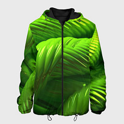Куртка с капюшоном мужская Объемный зеленый канат, цвет: 3D-черный
