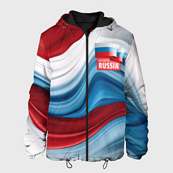 Куртка с капюшоном мужская Флаг России абстракт, цвет: 3D-черный