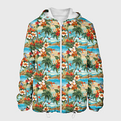 Мужская куртка Гавайский остров и цветы