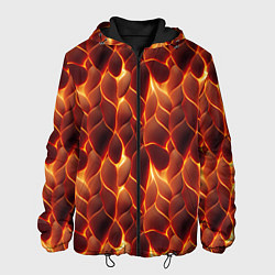 Куртка с капюшоном мужская Огненная мозаичная текстура, цвет: 3D-черный