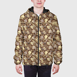Куртка с капюшоном мужская Шахматный Король - Chess, цвет: 3D-черный — фото 2