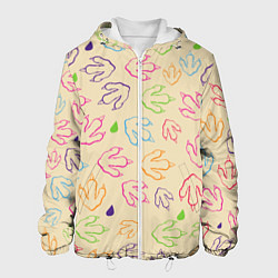 Куртка с капюшоном мужская Птичьи лапки, цвет: 3D-белый