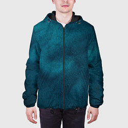Куртка с капюшоном мужская Синие туманные камешки, цвет: 3D-черный — фото 2