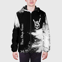 Куртка с капюшоном мужская Three Days Grace и рок символ на темном фоне, цвет: 3D-черный — фото 2