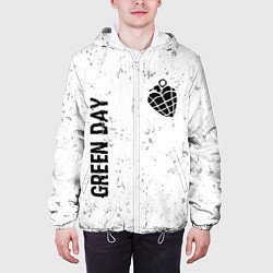 Куртка с капюшоном мужская Green Day glitch на светлом фоне: надпись, символ, цвет: 3D-белый — фото 2