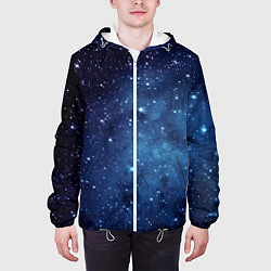 Куртка с капюшоном мужская Звездное небо - нейросеть, цвет: 3D-белый — фото 2