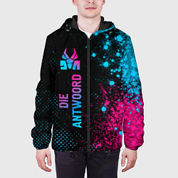 Куртка с капюшоном мужская Die Antwoord - neon gradient: по-вертикали, цвет: 3D-черный — фото 2